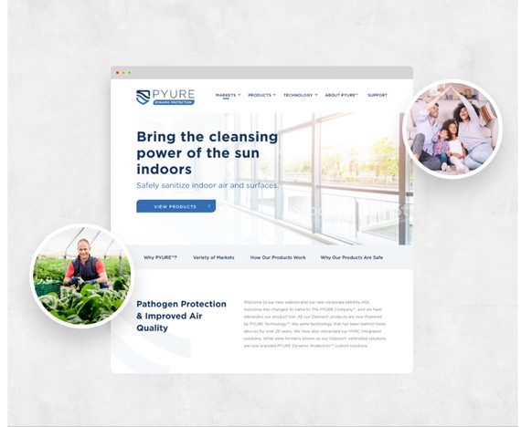 A display of Pace Creative’s work for Pyure by adding purposeful imagery to enhance website engagement, storytelling, and hierarchy. 
